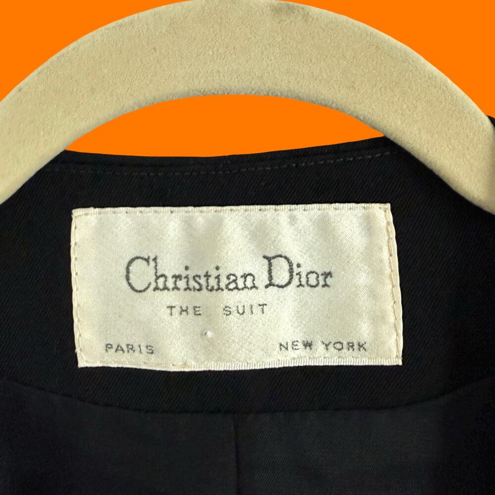 80's 90's vintage longline tailored blazer jacket MEDIUM Christian Dior - Picture 5 of 6